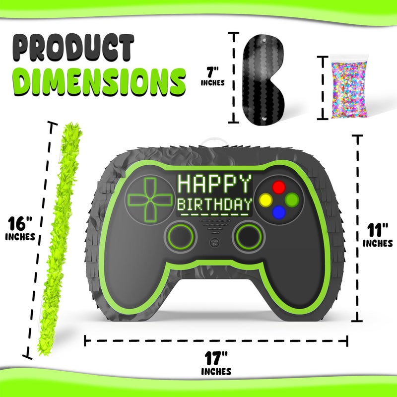 Jergrim Video Gaming Pinata Controller Set, Great for Gamer Birthday Decorations, Pinatas, Birthday for Boys, Level Up Party Supplies, fits Pinata Stuffers - Image 2